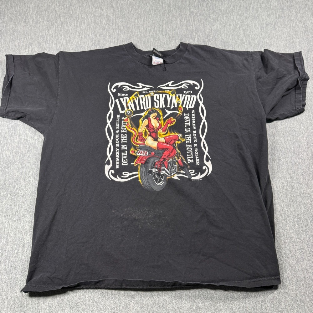 Lynyrd Skynyrd T-Shirt Mens 2XL Black Winterland Band Tour Devil In The Bottle